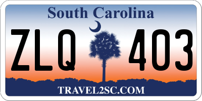 SC license plate ZLQ403
