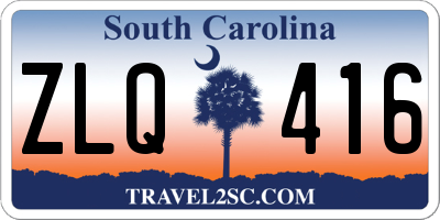 SC license plate ZLQ416