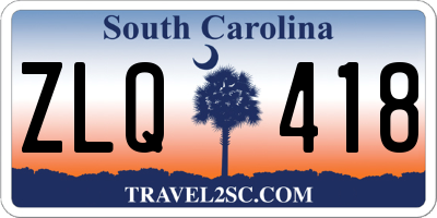 SC license plate ZLQ418