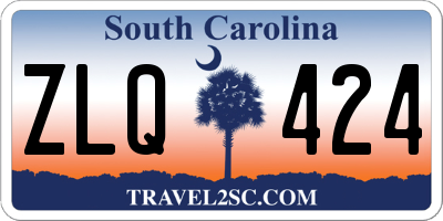 SC license plate ZLQ424