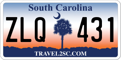 SC license plate ZLQ431