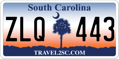 SC license plate ZLQ443