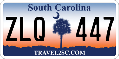 SC license plate ZLQ447