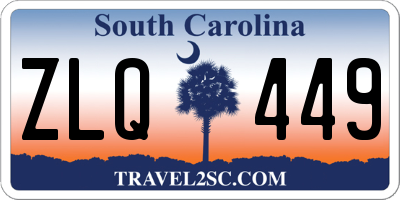 SC license plate ZLQ449