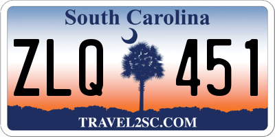 SC license plate ZLQ451
