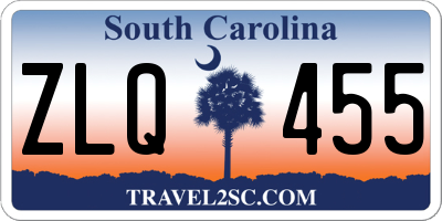 SC license plate ZLQ455