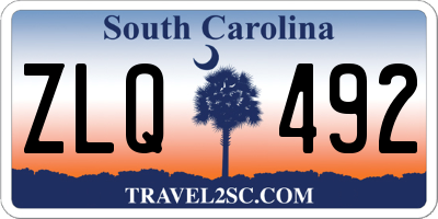 SC license plate ZLQ492