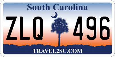 SC license plate ZLQ496