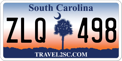 SC license plate ZLQ498
