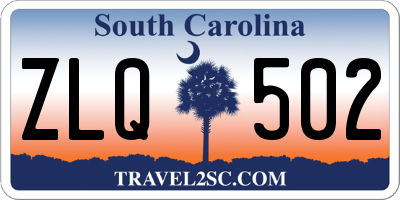 SC license plate ZLQ502