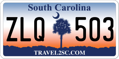 SC license plate ZLQ503