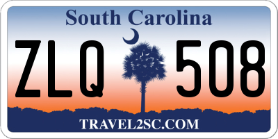 SC license plate ZLQ508