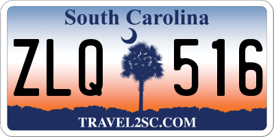 SC license plate ZLQ516