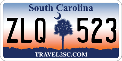 SC license plate ZLQ523