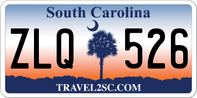 SC license plate ZLQ526