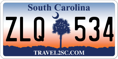 SC license plate ZLQ534