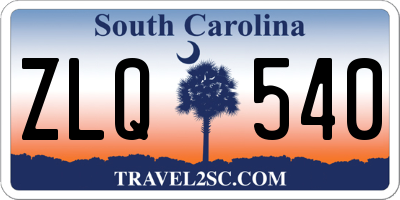 SC license plate ZLQ540