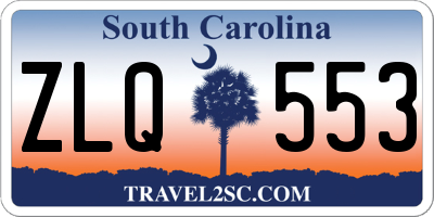 SC license plate ZLQ553