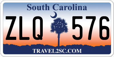 SC license plate ZLQ576