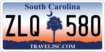 SC license plate ZLQ580