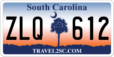 SC license plate ZLQ612