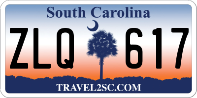SC license plate ZLQ617