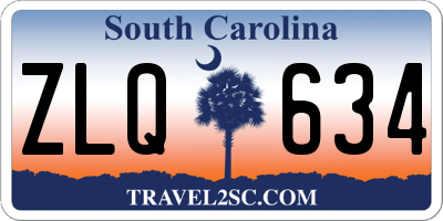 SC license plate ZLQ634