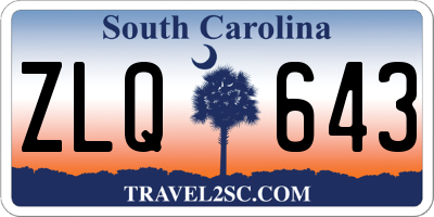 SC license plate ZLQ643