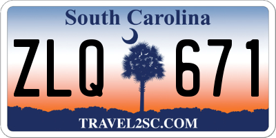SC license plate ZLQ671