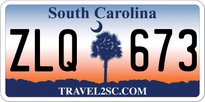 SC license plate ZLQ673
