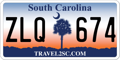 SC license plate ZLQ674