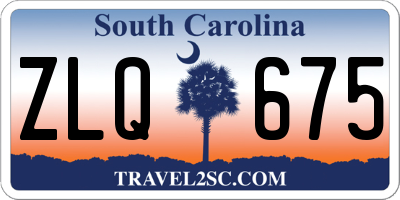 SC license plate ZLQ675