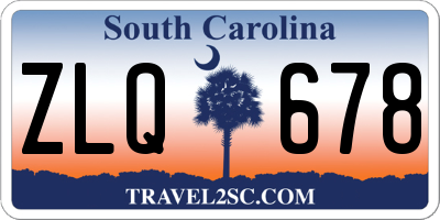 SC license plate ZLQ678