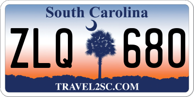 SC license plate ZLQ680