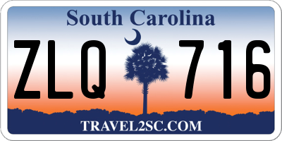 SC license plate ZLQ716