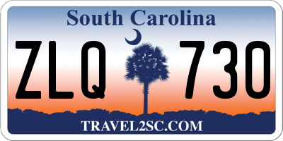SC license plate ZLQ730