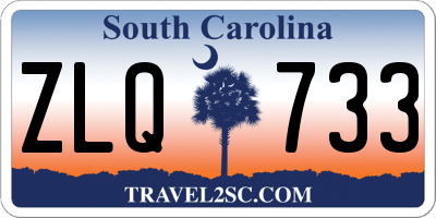 SC license plate ZLQ733