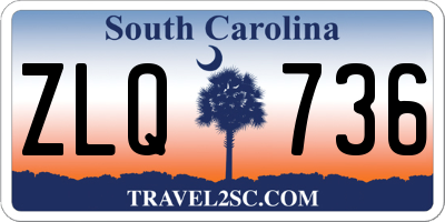 SC license plate ZLQ736