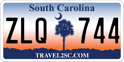 SC license plate ZLQ744