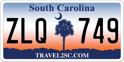 SC license plate ZLQ749