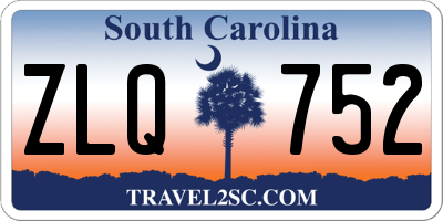 SC license plate ZLQ752