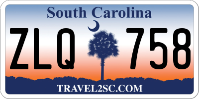 SC license plate ZLQ758