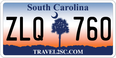 SC license plate ZLQ760