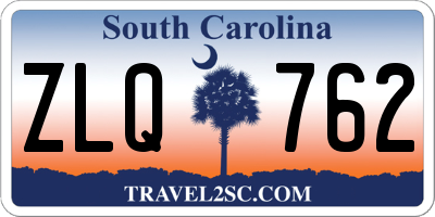 SC license plate ZLQ762