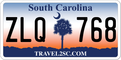 SC license plate ZLQ768