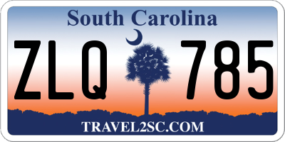 SC license plate ZLQ785