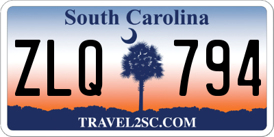 SC license plate ZLQ794