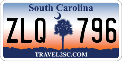 SC license plate ZLQ796