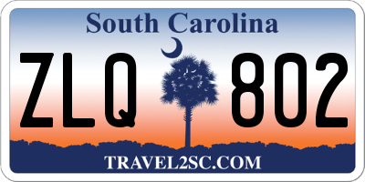 SC license plate ZLQ802