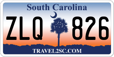 SC license plate ZLQ826